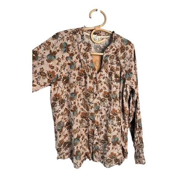 Mason Belle Country Outfitters Split Neck Ruffle Collar Full Sleeve Drape NEW - Picture 5 of 14